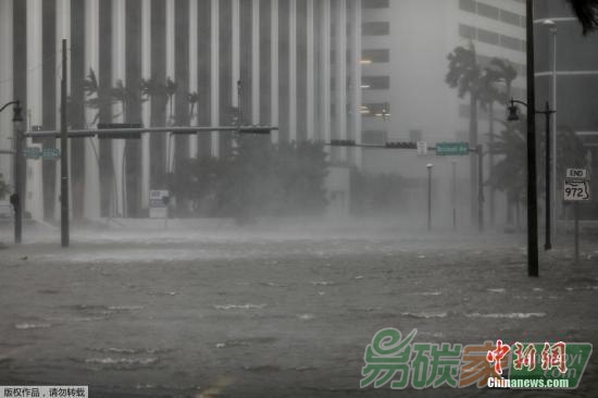 氣候變化致海面上升美國佛羅里達州邁阿密市及周圍地區未來幾十年或被淹沒